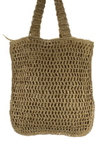 Gehaakte Raffia Schoudertas met Rits - Beige | On-Trend Strandtas Crochet