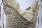 Boho Gehaakte Hobo Schoudertas met Gedraaid Touw Hengsel