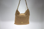 Boho Gehaakte Hobo Schoudertas met Gedraaid Touw Hengsel