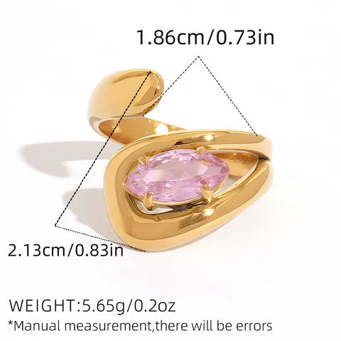 Palmbladeren Open Ring — Zilverkleurig