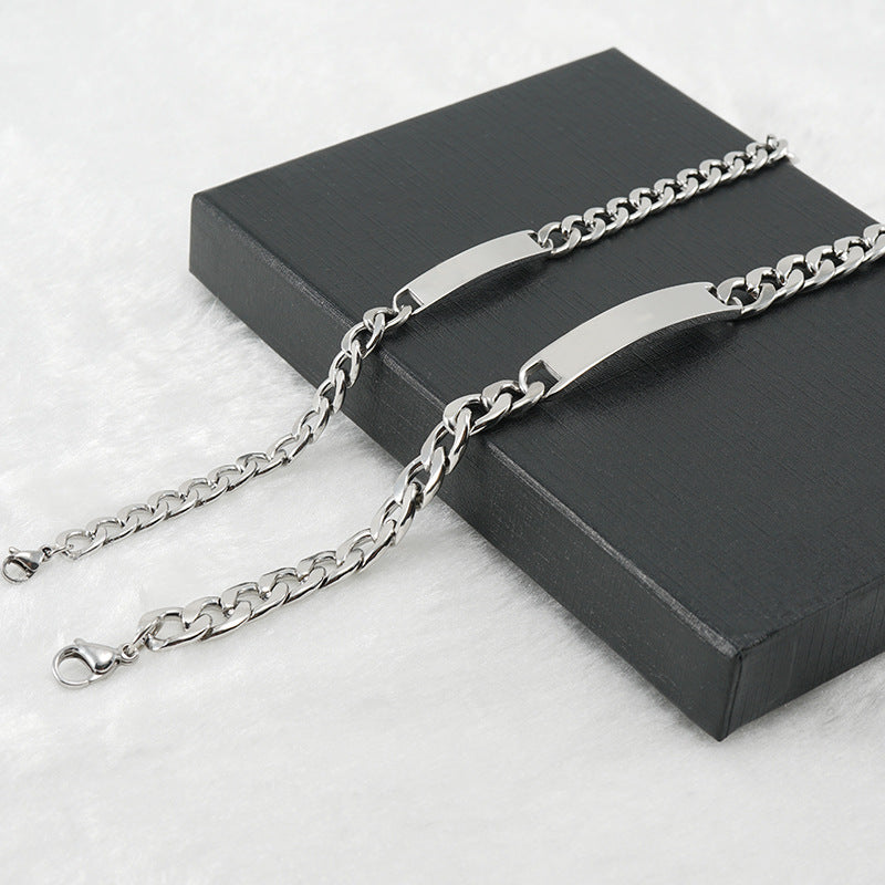 Stoere Zilverkleurige Stalen ID-Schakelarmband Heren – 304 RVS