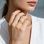 Ginkgo Blad Open Ring — Zilverkleurig