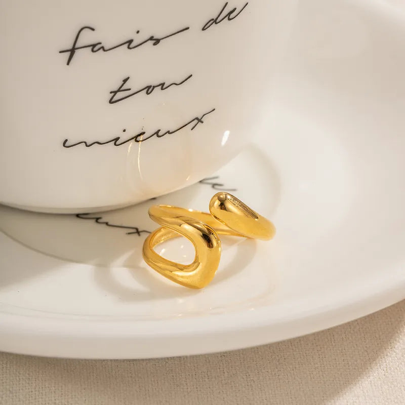 Onregelmatige Open Ring — Goudkleurig