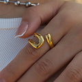 Onregelmatige Open Ring — Goudkleurig