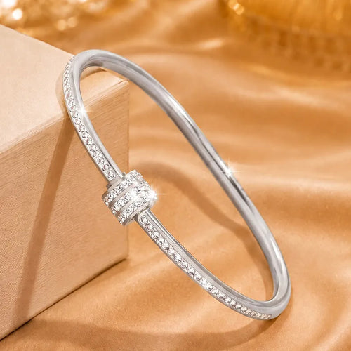 Bangle Armband met Zirkoon — Goudkleurig