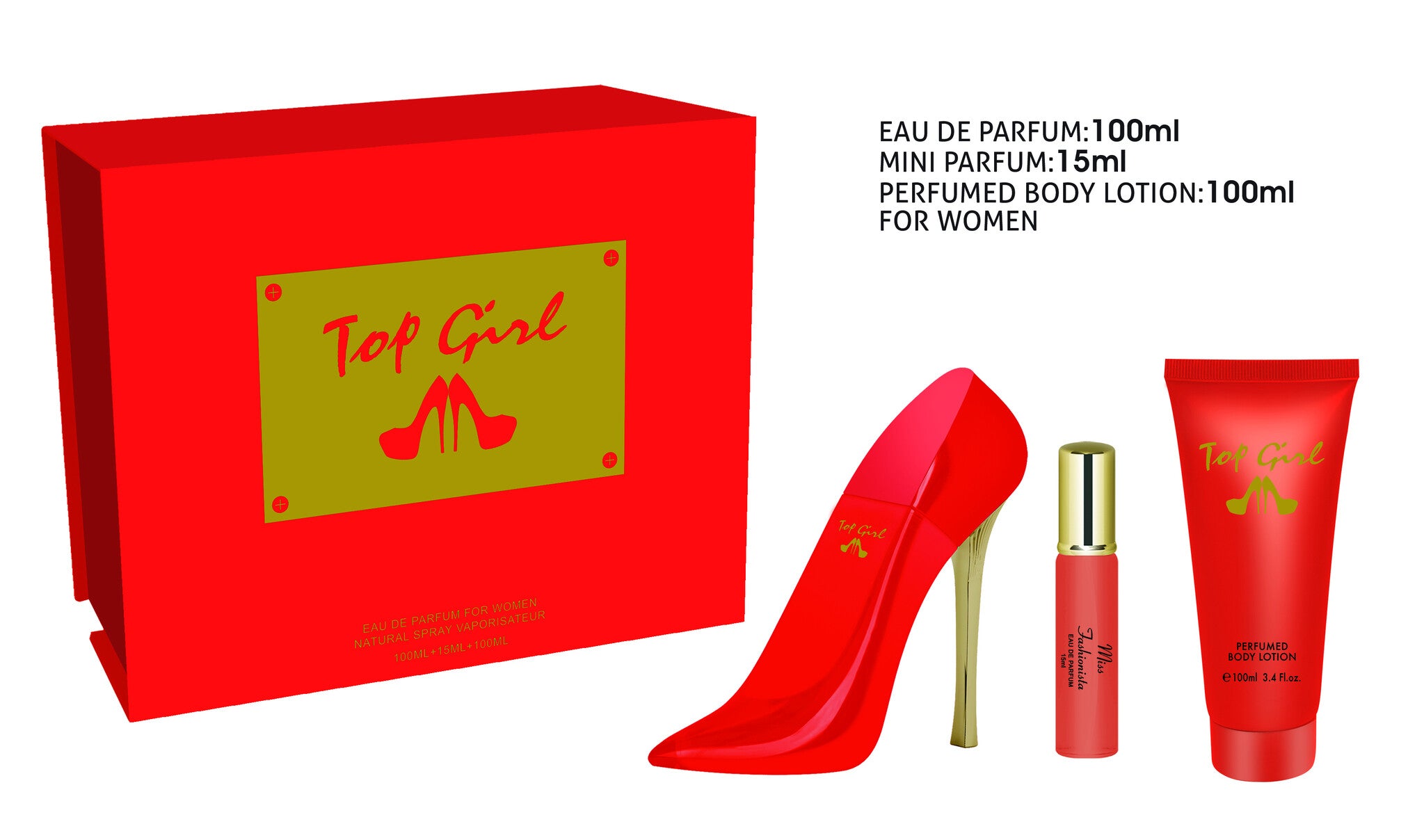 Tiverton Top Girl Red — Giftset 3-delig