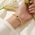 Gevlochten Bangle Armband — Goudkleurig