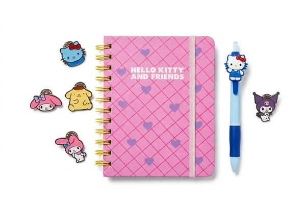 Hello Kitty and Friends Notitieboekset met Pen en Pins - 80 Vel