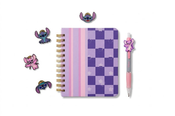 Disney Stitch en Angel Notitieboekset met Pen en Pins - 80 Ve