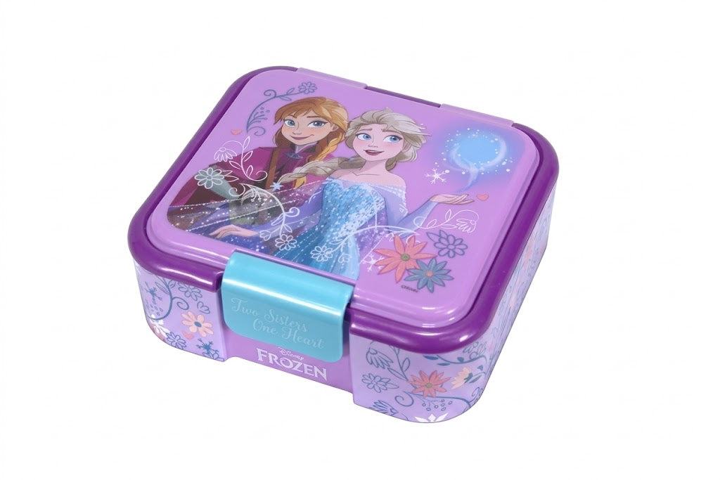 Disney Frozen Lunchbox mit 3 Fächern – Premium Brotzeitbox Elsa & Anna Lila