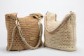 Boho Gehaakte Hobo Schoudertas met Gedraaid Touw Hengsel