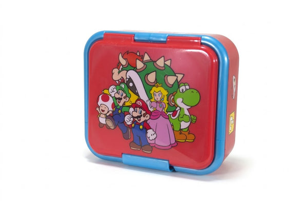 Super Mario Brotdose mit 3 Fächern - Premium Lunchbox 18x16 cm