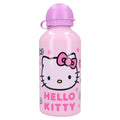 Roze aluminium Hello Kitty drinkfles met lila sportdop