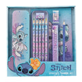 Disney Stitch schoolset met metalen etui, kleurpotloden, liniaal, gum en puntenslijper